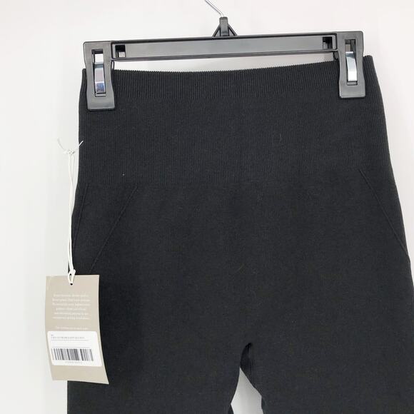EVERLANE Womens Seamless Bike Shorts Black XS S Pull-On Stretch High Rise NWT - Picture 7 of 10